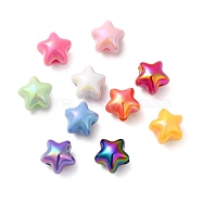 UV Plating Opaque Acrylic Beads, Iridescent, Luminous Glow in the Dark, Star, Mixed Color, 15x15.5x14mm, Hole: 3.5mm(X-MACR-K351-01)