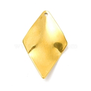 Ion Plating(IP) 201 Stainless Steel Pendants, Rhombus Charm, Golden, 26.5x16x1mm, Hole: 1.2mm(STAS-G296-11G)