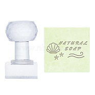 Clear Acrylic Soap Stamps, DIY Soap Molds Supplies, Shell Shape, 51x38x20mm, pattern: 35x17mm(DIY-WH0444-003)