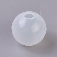 Silicone Molds, Resin Casting Molds, For UV Resin, Epoxy Resin Jewelry Making, Sphere Mold, Ball, White, 27x28mm, Hole: 10mm(X-DIY-G008-05B)
