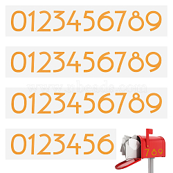 Gorgecraft Waterproof Self Adhesive Craft Stickers, for Diary Planner Decoration DIY Scrapbooking, Number 0~9, Orange, 71x11.1x0.01cm, 4sheets/set(DIY-GF0002-59C-03)