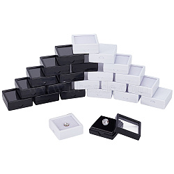 24Pcs 2 Colors Square Acrylic Loose Diamond Display Boxes, Small Jewelry Storage Case with Sponge, Mixed Color, 4.15x4.15x1.6cm, 12pcs/color(CON-GA0001-16)