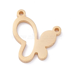 Vacuum Plating 304 Stainless Steel Pendants, Butterfly, Golden, 13x11.5x1mm, Hole: 1mm(STAS-A053-04G)