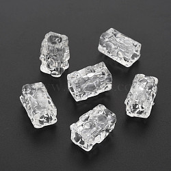 Transparent Crackle Acrylic European Beads, Large Hole Beads, Cuboid, Clear, 19x12x13mm, Hole: 7mm, about 290pcs/500g(CACR-S010-09)