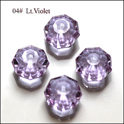 Imitation Austrian Crystal Beads, Grade AAA, Faceted, Octagon, Lilac, 6x4mm, Hole: 0.7~0.9mm(SWAR-F083-4x6mm-04)