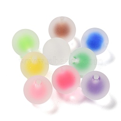 UV Plating Iridescent Frosted Acrylic Beads, Bead in Bead, Round, Mixed Color, 17.5x17mm, Hole: 2.5mm(MACR-D032-07B)