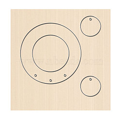 Wood Cutting Dies, with Steel, for DIY Scrapbooking/Photo Album, Decorative Embossing DIY Paper Card, Flat Round and Ring, Geometric Pattern, 80x80x24mm(DIY-WH0169-83)