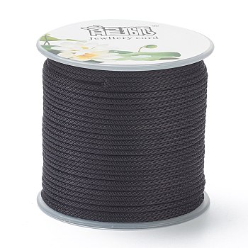 Polyester Braided Cords, for Jewelry Making Beading Crafting, Black, 1.5mm, about 21.87 yards(20m)/roll