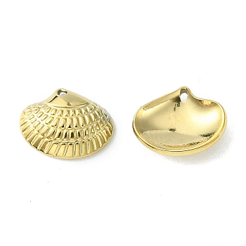 304 Stainless Steel Charms, Shell Shape Charms, Real 14K Gold Plated, 6.5x8x2mm, Hole: 0.6mm