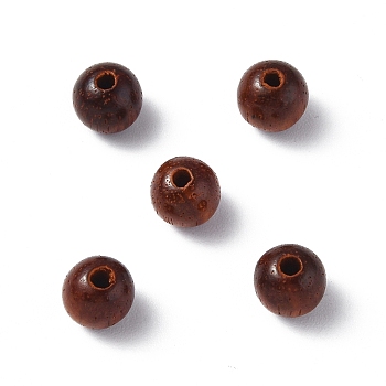 Wood Beads, Undyed, Round, Brown, 6mm, Hole: 1.6mm