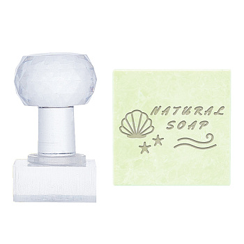 Clear Acrylic Soap Stamps, DIY Soap Molds Supplies, Shell Shape, 51x38x20mm, pattern: 35x17mm