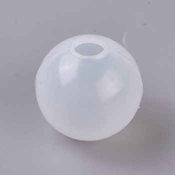 Silicone Molds, Resin Casting Molds, For UV Resin, Epoxy Resin Jewelry Making, Sphere Mold, Ball, White, 27x28mm, Hole: 10mm
