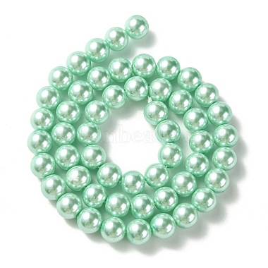 Brins de perles rondes en verre teinté écologique(HY-A002-8mm-RB034)-2