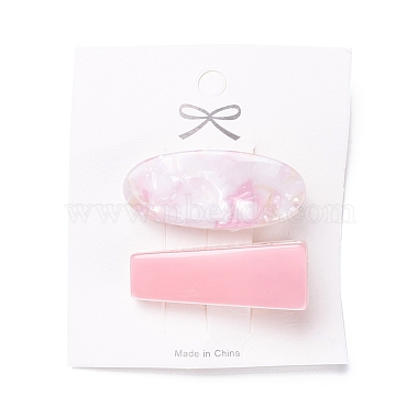 Pearl Pink Cellulose Acetate Alligator Hair Clips