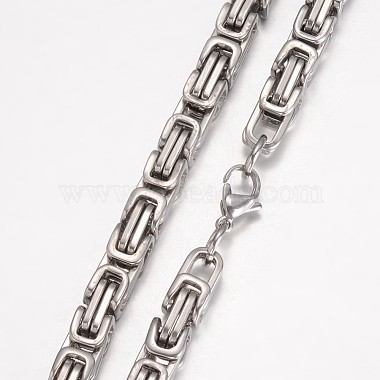 201 Stainless Steel Byzantine Chain Necklaces(X-NJEW-K062-01P-6mm)-2