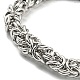 304 Stainless Steel Byzantine Chain Bracelet(BJEW-C042-04P)-2