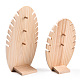 2 Sizes Wooden Oval Leaf Detachable Bracelet Display Stands(BDIS-WH0003-22)-2