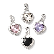 Heart Rack Plating Alloy Pendants, with Rhinestone, Cadmium Free & Nickel Free & Lead Free, Mixed Color, Platinum, 21x13x5mm, Hole: 1.6mm(FIND-I039-32P)