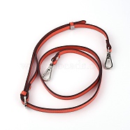 PU Leather Shoulder Strap, with Alloy Swivel Clasps, for Bag Straps Replacement Accessories, Tomato, 112.5~131.5x1.2x0.3cm(FIND-WH0077-27)