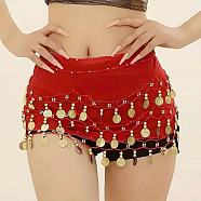 72 Coin Sequins Gauze Belly Dance Waist Belt, Golden, FireBrick, 1400mm(WGF3D8F-01)