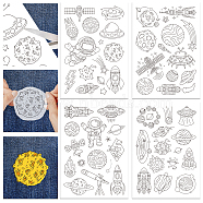 4 Sheets 11.6x8.2 Inch Stick and Stitch Embroidery Patterns, Non-woven Fabrics Water Soluble Embroidery Stabilizers, Mixed Shapes, 297x210mmm(DIY-WH0455-100)