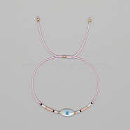 Natural Shell Evil Eye Bracelets, Minimalist Design Glass Beaded Bracelets for Women, Perfect Gift(FK3019-2)
