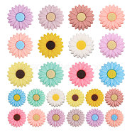 24Pcs 24 Styles Food Grade Eco-Friendly Silicone Beads, Chewing Beads For Teethers, DIY Nursing Necklaces Making, Daisy, Mixed Color, 19.5~30x7.5~9mm, Hole: 2~2.5mm, 1pc/style(SIL-CA0003-12)