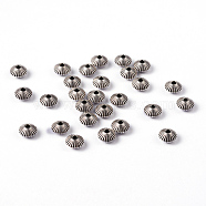 Tibetan Style Alloy Spacer Beads, Lead Free & Cadmium Free, Bicone, Antique Silver, 7.5x4.6mm, Hole: 1mm(LF0620Y)