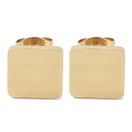 Vacuum Plating 304 Stainless Steel Stud Earrings for Women, Golden, Square, 8.5x8.5mm(EJEW-A048-46D-G)