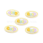 Acrylic Oval with Word Cabochons, for Hair Accessories, Colorful, 22x39x2mm(FIND-B003-05)