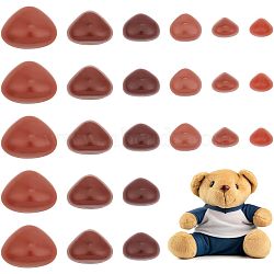 350Pcs 6 Style Flat Triangle Plastic Craft Noses, Doll Making Supplies, Sienna, 8~20x6~15mm(DOLL-CA0001-01)