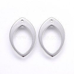 304 Stainless Steel Pendants, Eye, Stainless Steel Color, 19x12.5x1mm, Hole: 1mm(STAS-I094-13P-A)