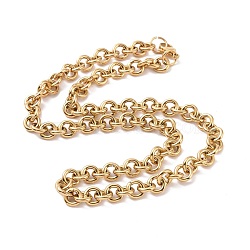 Ion Plating(IP) 304 Stainless Steel Rolo Chains Necklaces, with Lobster Claw Clasps, Golden, 19.65 inch(49.9cm)(NJEW-F297-02G)