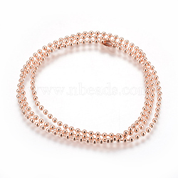 Stainless Steel Ball Chain Necklace Making, Rose Gold, 24.4 inch(62cm), 2.5mm(MAK-L019-01D-RG)