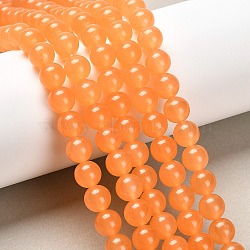 Natural & Dyed Malaysia Jade Bead Strands, Round, Light Salmon, 8mm, Hole: 1.0mm, about 48pcs/strand, 15 inch(G-A146-8mm-A05)