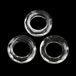 Electroplate Glass Linking Rings, Crystal Cosmic Ring, Prism Ring, Faceted, Round Ring, Clear, 30x6.5mm, Inner Diameter: 17mm(GLAA-A008-04C-03)