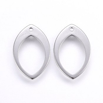 304 Stainless Steel Pendants, Eye, Stainless Steel Color, 19x12.5x1mm, Hole: 1mm