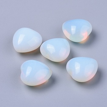 Synthetic Opalite Beads, No Hole/Undrilled, Heart, 20x20x13~13.5mm