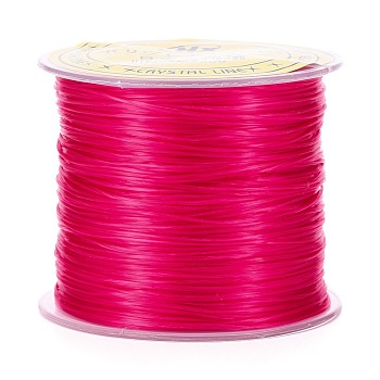 Japanese Flat Elastic Crystal String, Polyester Thread, for Stretch Bracelets Gemstone Jewelry Making, Cerise, 0.5mm, about 65.6 yards(60m)/roll