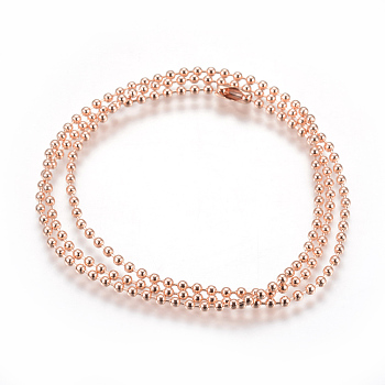 Stainless Steel Ball Chain Necklace Making, Rose Gold, 24.4 inch(62cm), 2.5mm
