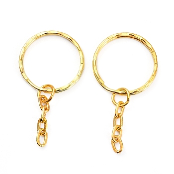 Iron Split Key Rings, Keychain Clasp Findings, Golden, Ring: 25x2.5mm, Inner diameter: 21mm