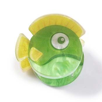 Cute Mini Tropical Fish Acrylic Claw Hair Clips, Sea Animal Hair Accessories for Girls, Lime Green, 25x26x22.5mm