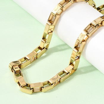 Unisex 304 Stainless Steel Box Chain Necklaces, Ion Plating(IP), Real 18K Gold Plated, 19.80 inch(50.3cm)
