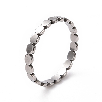 201 Stainless Steel Oval Wrap Finger Ring for Women, Stainless Steel Color, US Size 6 1/2(16.9mm)