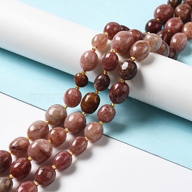 Chapelets de perles aux fraises en quartz naturel(G-B028-B01)-2