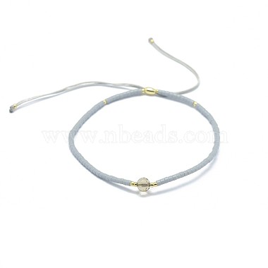 Adjustable Natural Smoky Quartz Braided Bead Bracelets(BJEW-F391-A18)-2