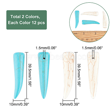 24Pcs 2 Colors Synthetic Turquoise Pendants(G-AR0004-74)-2