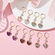 Heart Natural Mixed Gemstone Dangle Leverback Earrings(EJEW-JE05470)-2