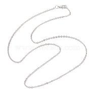 Brass Cable Chain Necklaces, Platinum, 23.62 inch(60cm)(NJEW-JN04511-09)