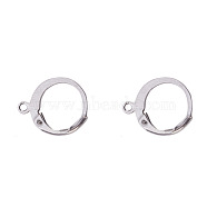 304 Stainless Steel Leverback Earring Findings, with Loop, Stainless Steel Color, 14.5x12x2mm, Hole: 1mm(A-STAS-I045-02)